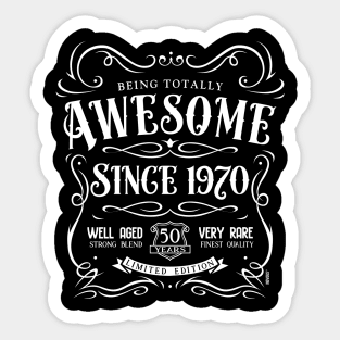 50th Birthday Gift Awesome Since 1970 Sticker